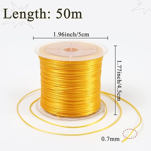 CAMAL Fil Élastique en Fibre Corde Fil Elastique pour Bracelet 0,7mm Fil Bracelet Élastique 50m Fil Nylon pour Enfiler des Perles Bracelets et Artisanat (Bleu Saphir) - Nail Gallerys