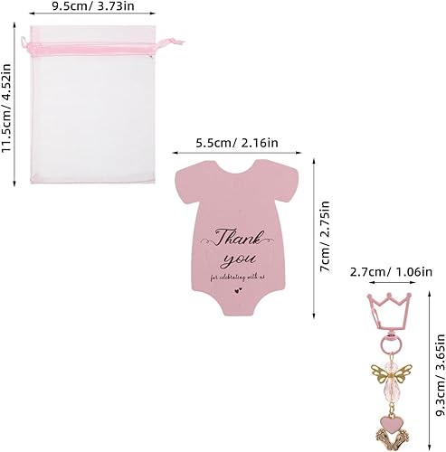 ANDRESLAD Lot De 20 Porte-clés Couronne Ange Pour Baby Shower Avec Étiquette De Remerciement, Idéal Pour Baptême, Enterrement De Vie De Jeune Fille Ou Pour Offrir Aux Invités. Joli - Nail Gallerys