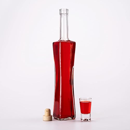 SUPERBUTELKI.PL Quadra Lot de 10 bouteilles en verre à remplir, élégantes et modernes, 100 ml, pour conserver le vin, les teintures, les verres vides, avec bouchons (10, 100 ml) - Nail Gallerys