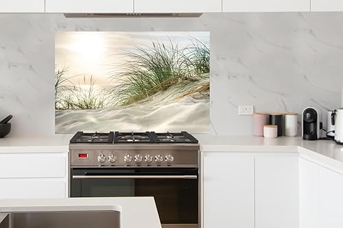 Credence Dunes - Îles des Wadden - Eau Fond de hotte 70x50 cm Credence aluminium Plaque inox de cuisine - Nail Gallerys