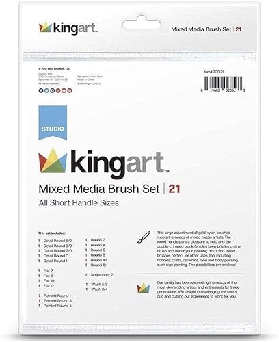 KINGART Lot de 21 pinceaux Noir - Nail Gallerys