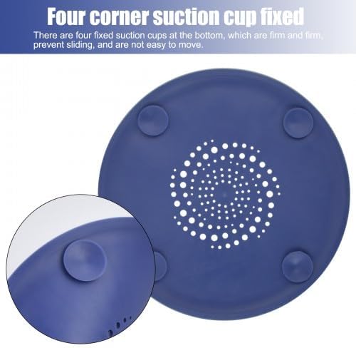 2 Pièces Filtre Cheveux Douche Silicone, Protection de Drain de Silicone, Filtre Evier de Cuisine, Filtre de Couverture Drain de Baignoire, Filtre à évier avec Ventouse de Cheveux (Bleu & Noir) - Nail Gallerys