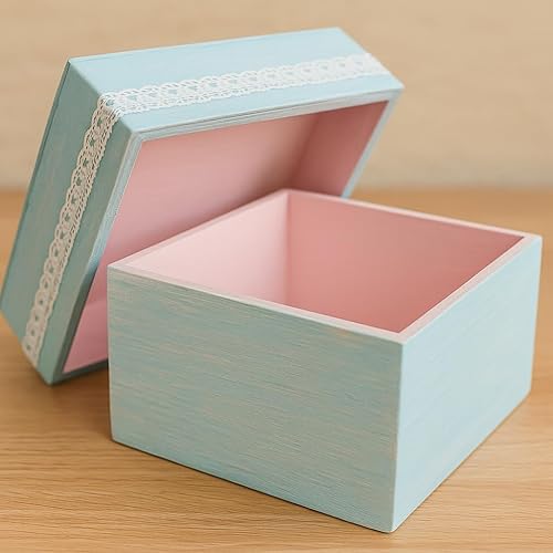 MÉGACRÉA Boite en Bois carrée 10 x 10 H 5 cm (EXT) - Nail Gallerys