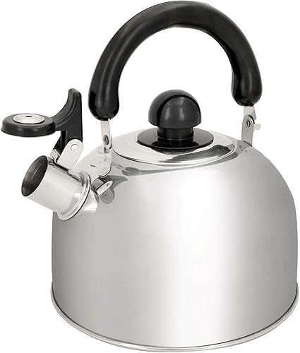 alpina Bouilloire - 1,8 L - Acier Inoxydable - Induction et Gaz - avec Flûte - Ø 19CM - Argent - Nail Gallerys