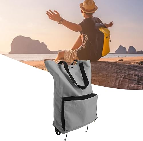 Chariot de Courses Pliant, Sac de Courses Pliable Multifonctionnel Portatif de Grande capacité avec des Roues pour des Pique-niques (Bleu foncé) - Nail Gallerys