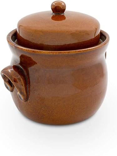 K&K Keramik Pot à lactofermentation Capacité 2 l Forme II Avec pierre de lestage et couvercle - Nail Gallerys