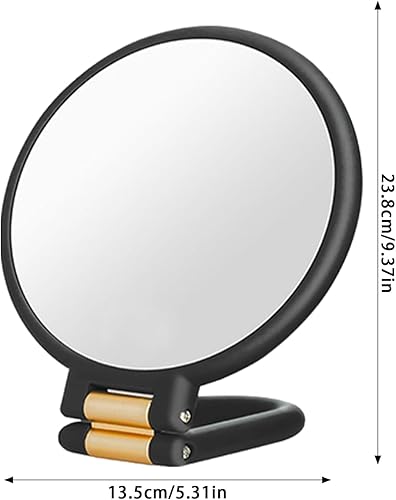 Miroir De Maquillage Grossissant 1X/30X, Miroir De Table Rond Pliable Double Face avec Support, Outil des Maquillage des Précision pour Coiffeuse Extérieure(13.5x23.8cm) - Nail Gallerys
