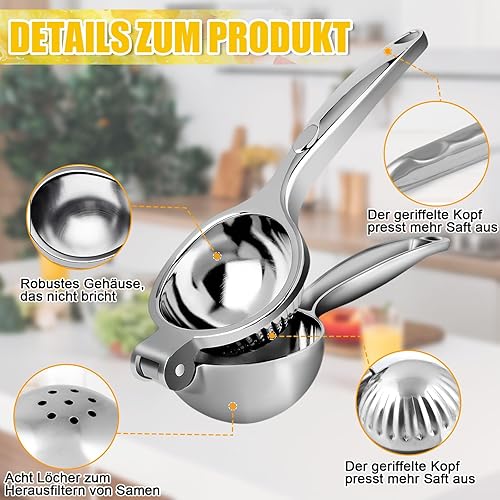Presse Agrumes,Presse Agrumes Manuel mit coupe-zeste, Presse Citron Levier, XXl Lemon Squeezer, Anti-Caustique, Presse Agrume Manuel en Acier Inoxydable, Presse Orange Manuel pour Cuisine,Bar - Nail Gallerys