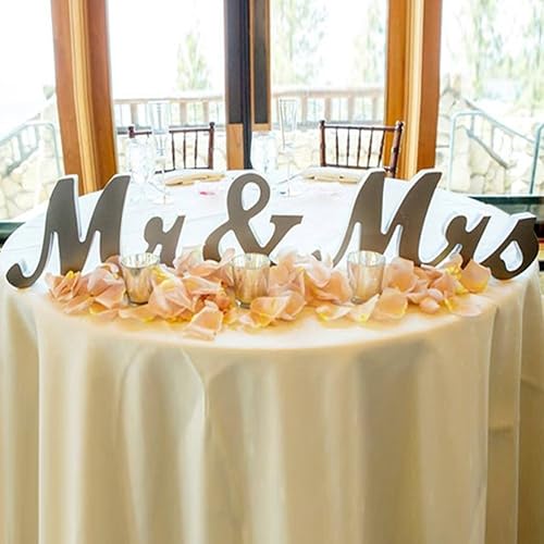 Zinsale Autoportant Mr & Mrs en Bois Signes avec Briller pour Décoration de Mariage Décor de Table (Or) - Nail Gallerys