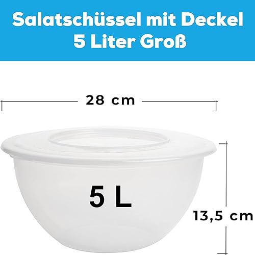 2friends Tina Lot de 2 bols mélangeurs en plastique transparent sans BPA avec couvercle 5 l - Nail Gallerys