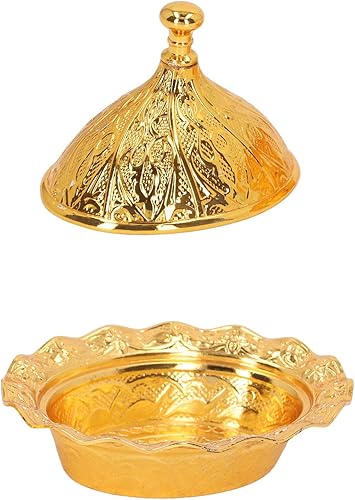 KIMISS Récipient Ovale Rétro Fantaisie plaqué or avec Couvercle, Sucrier doré Turc, pour la Décoration de Table, Cadeaux de Cuisine, Décoration de Mariage - Nail Gallerys