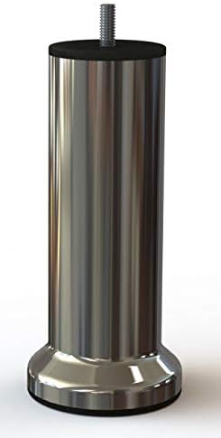 MEGALUXFRANCE 4 Pieds DE LIT SOMMIER TAPISSIER en Acier Finitions INOX Brosse 15 CM avec Socle + 4 ÉCROUS A Griffes M8 A Visser - Nail Gallerys