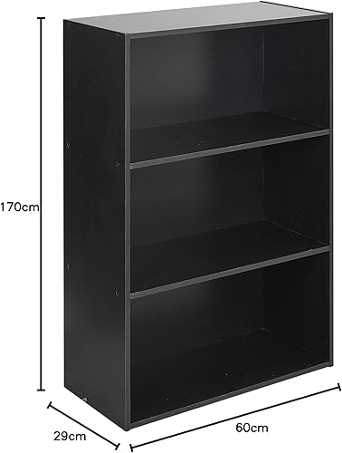 URBNLIVING Bibliothèque haute en bois à 5 niveaux avec étagères ouvertes et tiroirs de rangement (marron rustique) - Nail Gallerys