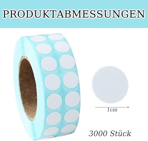 Lot de 3 000 autocollants pour outils de peinture diamant DIY, autocollants à pois blancs, autocollants circulaires imperméables, autocollants de peinture diamant, accessoires de peinture diamant - Nail Gallerys