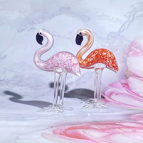 DLUKENY Élégante figurine de flamants roses en verre pour décoration de salon, chambre à coucher, table et mariage - Nail Gallerys