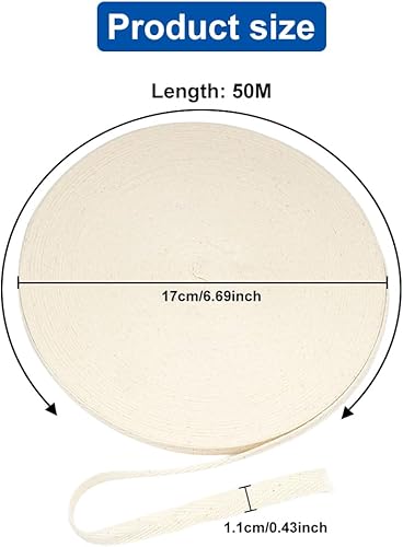 Biais de Coton 11mm 50m, Beige Ruban en Coton, Sangle en Coton à Chevrons, Ruban de Biais Doux en Coton Sergé, Fabricant de Ruban Sergé, pour Couture Décoration Intérieure Emballage de Cadeaux - Nail Gallerys