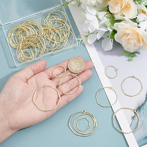 UNICRAFTALE 3 tailles Pendentif Cadre Creux Ronds Moule Resine Epoxy Bijoux Pendentifs Lunette Ouverte Cadres Resine Breloques pour Boucles D'Oreilles Bracelets Colliers Creation Bijoux - Nail Gallerys