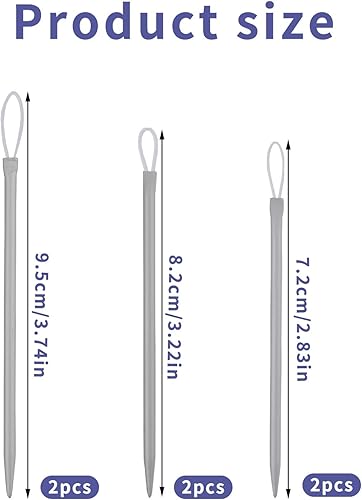 Gosknor 6pcs Aiguilles à Fil, Aiguilles en Aluminium à Gros Œil Fil Nylon Dévidoir Corde Outils de Tissage en Laine pour Couture Tricot Crochet - Nail Gallerys