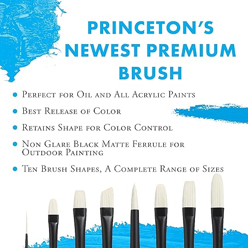 PRINCETON Aspen - Set Professionnel 4 pinceaux synthétiques pour peinture acrylique et à l'huile - Nail Gallerys