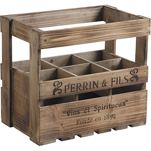 Caisse en bois vieilli 6 bouteilles Perrin et Fils - Nail Gallerys
