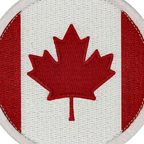Drapeau rond du Canada Brodé Crochet et boucle d'attache Patch - Nail Gallerys