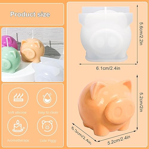 LETTERASHQP Bougeoir en silicone en forme de cochon,Moule Petite Bougie,Moule Cochon Pour bougeoir DIY - Décoration d'intérieur - Nail Gallerys