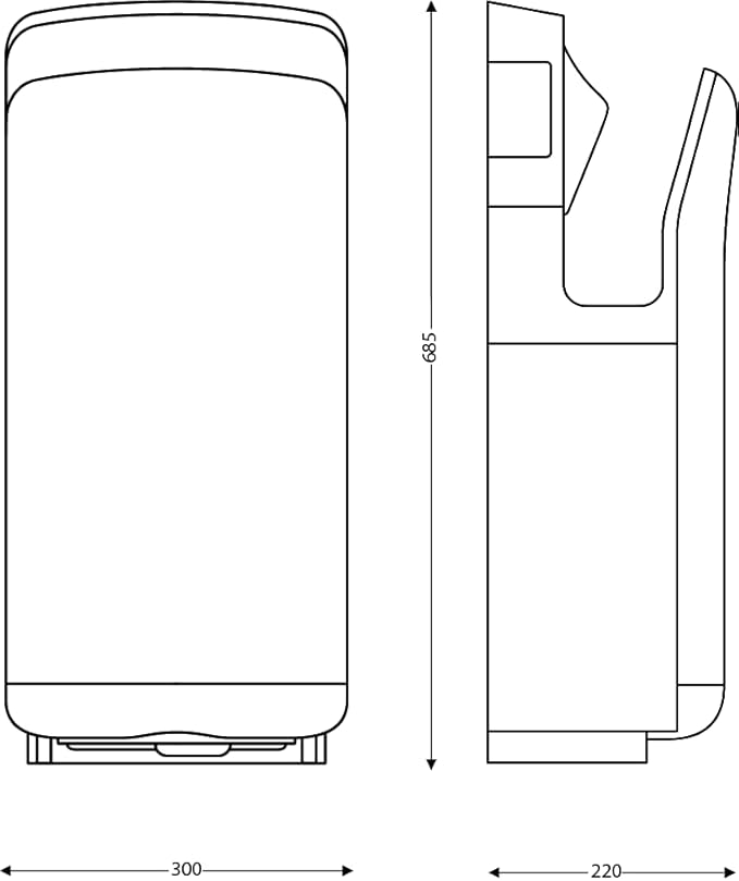 Sèche-mains Gris Automatique Air Chaud Filtre Air Hepa Modèle JVD Alphadry 811906 - Nail Gallerys