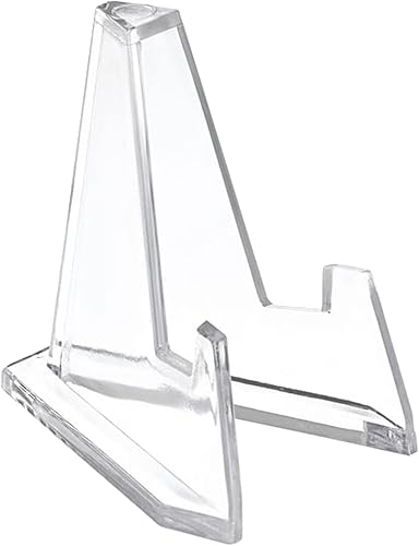 LfrXtra 10pcs Clear Acrylic Coin Display Stand Small Easel Rack Card Commémorative Challenge Coin Holder - Nail Gallerys