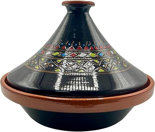 Tajine en terre cuite XL 32 cm - Véritable Pot Ethnique Marocaine/Tunisienne avec Ebook Gratuit 1504251009 - Nail Gallerys