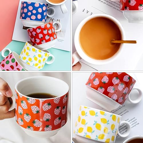 PRETYZOOM Ensemble De Porte-tasses Empilables Uniques En Porcelaine Support En Fer Accessoire De Cuisine - Nail Gallerys