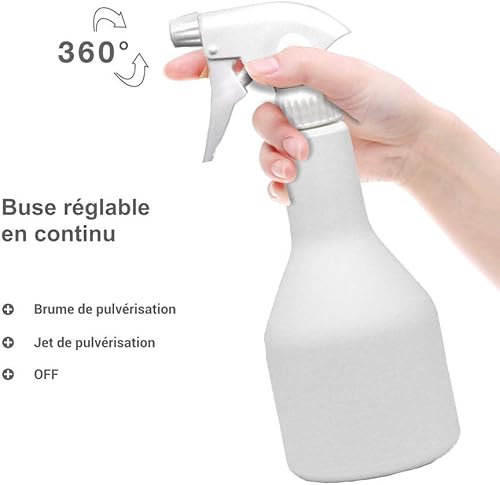 Uttex 10 Vaporisateurs de 500ml avec double fonction jet et brume fine, rechargeables et durables, dotés d'une tête de pulvérisation brillante pour une utilisation polyvalente - Nail Gallerys