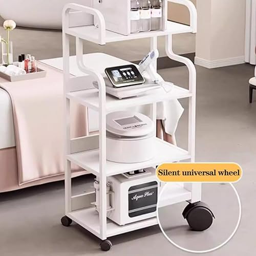 IEOWY Chariot d'esthétique à roulettes, Support pour Machine de beauté, Chariot à roulettes à 3 Niveaux pour Salon de beauté (Blanc, Taille Unique) - Nail Gallerys