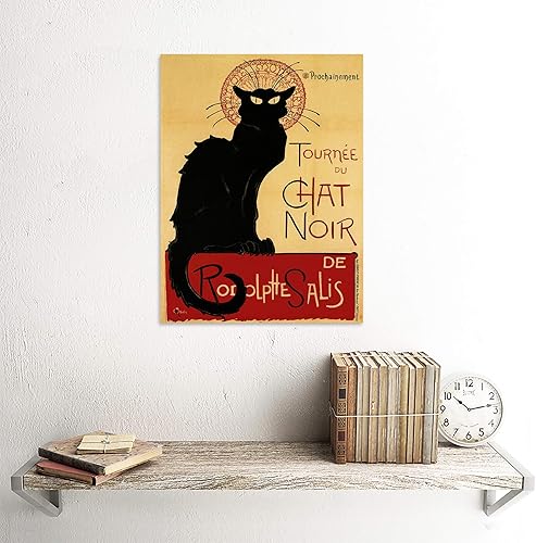 Bumblebeaver Affiche Vintage Wee Blue Coo Chat Noir Rodolphe Salis Paris France 12X16' 915Py - Nail Gallerys
