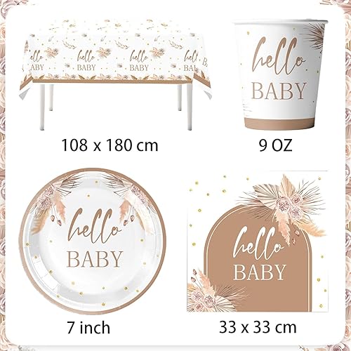 Vaisselle de fête de baptême, 61 pièces (assiettes, gobelets, serviettes, nappes), vaisselle de fête de baptême pour 20 invités - Nail Gallerys