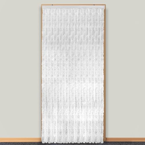 Moritz Rideau de porte en chenille - 100 x 230 cm - Blanc - Pour camping, caravane - Nail Gallerys