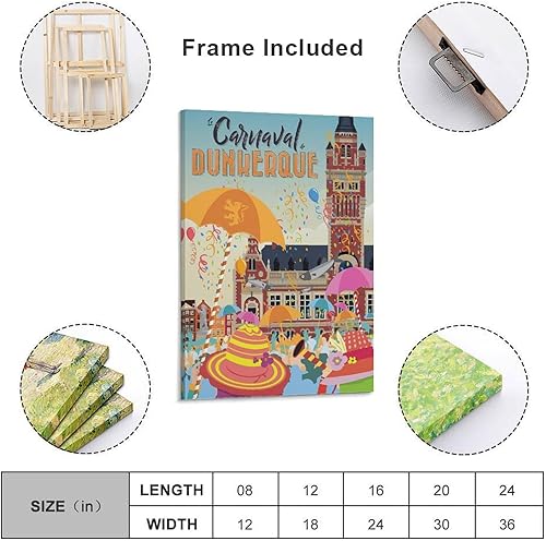 YQCQCS Dunkerque France Poster vintage sur toile pour décoration murale - Nail Gallerys