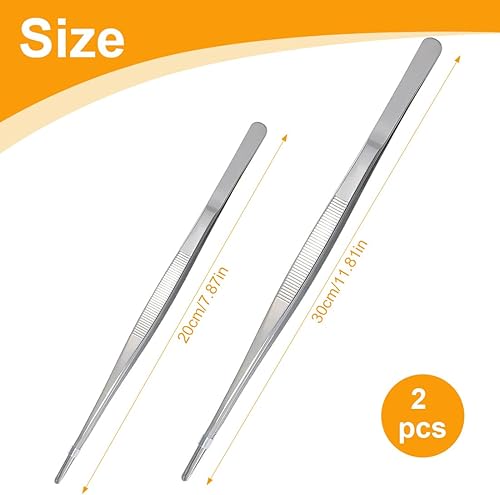 VIUWIZE Lot de 2 pinces de cuisine en acier inoxydable, pinces de cuisine 20 cm et 30 cm, pinces de cuisine professionnelles en acier inoxydable, ustensiles de cuisine pour griller, enrober et servir - Nail Gallerys