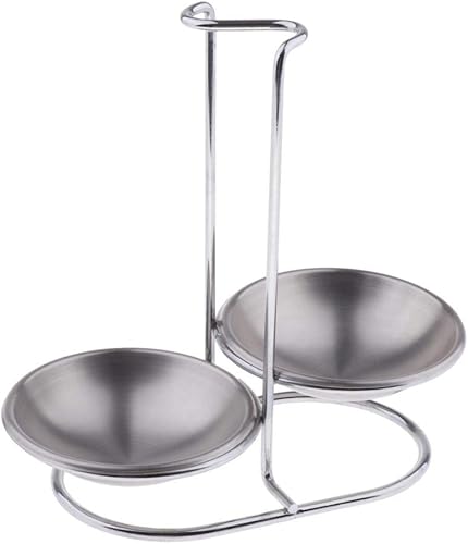 LOVIVER Repose-cuillère Support Long Manche Vertical Accessoires de Cuisine, Bols doubles ronds - Nail Gallerys