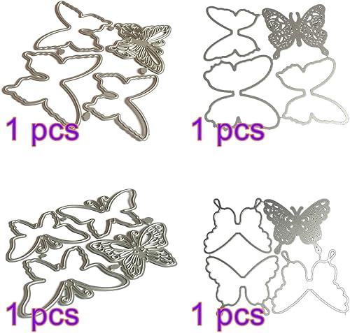 Matrices de découpe Forme Papillon, 4 pièces Dies de Decoupe Scrapbooking, 3D Papillon Dies Decoupe, Cutting Dies pour Bricolage Scrapbooking Album Photo Carte Bricolage - Nail Gallerys