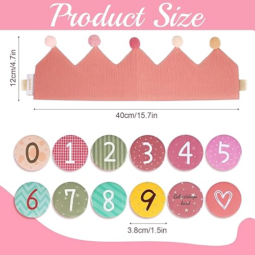 Basetousual Chapeau Anniversaire avec Couronne,Chapeau Anniversaire Enfant,Couronne Anniversaire avec Chiffres 1-9,Garçons Filles Couronne,Convient pour Les Accessoire Anniversaire et la Photographie - Nail Gallerys