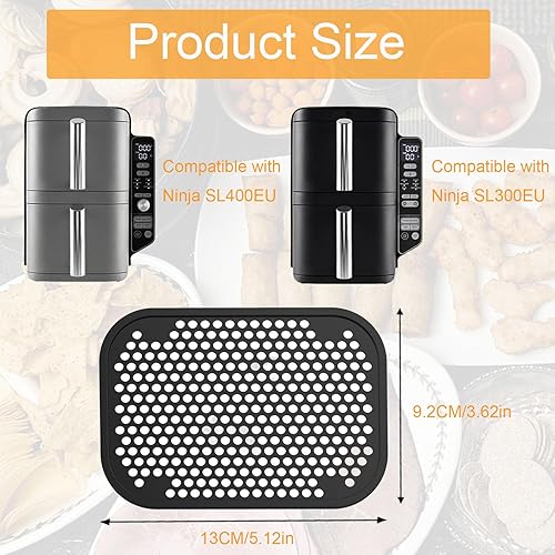 Lot de 2 protections anti-éclaboussures en silicone pour Ninja Double Stack XL - Protection anti-éclaboussures - Friteuse à air chaud - Accessoire pour Ninja SL400EU et SL300EU - Nail Gallerys