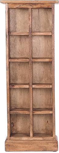 Design Delights CD & Bibliothèque 'Nature' | 94 x 35,6 x 16,5 cm, Marron, Bois recyclé | étagère en bois - Nail Gallerys