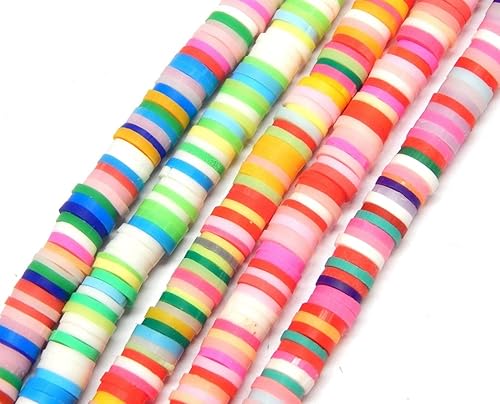 Heishi Lot de 2 000 perles en argile polymère en vinyle fait à la main 6 mm - Nail Gallerys