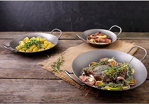 CHG Set 299–62 Poêle en fer Lot économique, 3 pièces, fer, Argent - Nail Gallerys