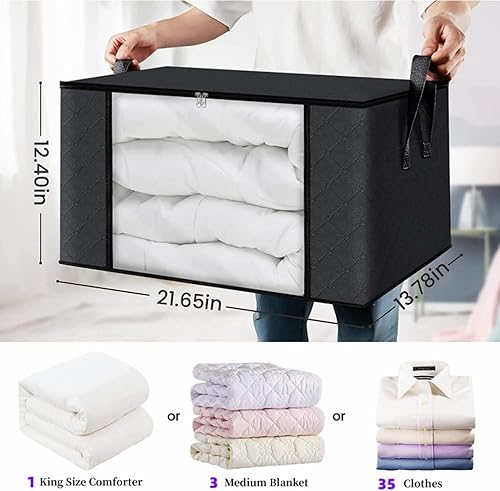 Dottall Lot de 5 Grand Sac de Rangement sous lit, Vestes organisateurs avec Poignée Renforcée, pour Couettes Vêtements Couvertures Oreillers et Jouets (60 x 43 x 35 cm) - Nail Gallerys