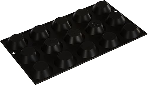 De Buyer - Plaque de 15 mini-Tartelettes MOUL'FLEX en silicone - 17,5 x 30 cm -, Noir - Nail Gallerys