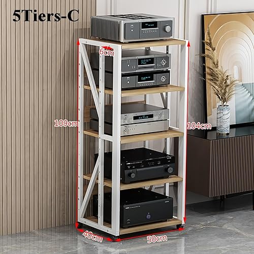 meuble chaine hifi Rangement Audio Et Vidéo For Bureau À Domicile, Support Audio Et Vidéo À 5 Niveaux, Rangement Multimédia AV For Lecteur DVD, Étagère Multimédia For Amplificateur De Salon, Étagère D - Nail Gallerys