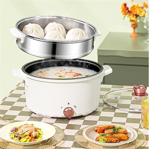 ZHANGMIN Marmite électrique, marmite Shabu Shabu, poêle électrique multifonctionnelle avec revêtement antiadhésif, marmite Chinoise, 220 V for l'UE/Royaume-Uni (Color : Wei�, Size : Diameter 26CM) - Nail Gallerys