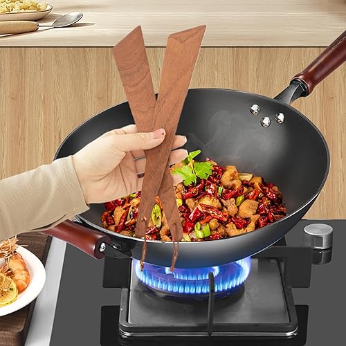 Spatule en bois, ustensile de cuisine en bois, anti-adhésif, 25,5 x 4 cm, poignée ergonomique, facile à nettoyer et design respectueux de l'environnement pour racler et servir - Nail Gallerys