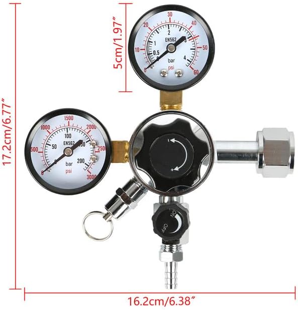 Réducteur de pression, réducteur de pression principal CO2 double manomètre W21.8 Régulateur de pression CO2 pour distributeurs, brassage de bière, tireuse à bière - Nail Gallerys